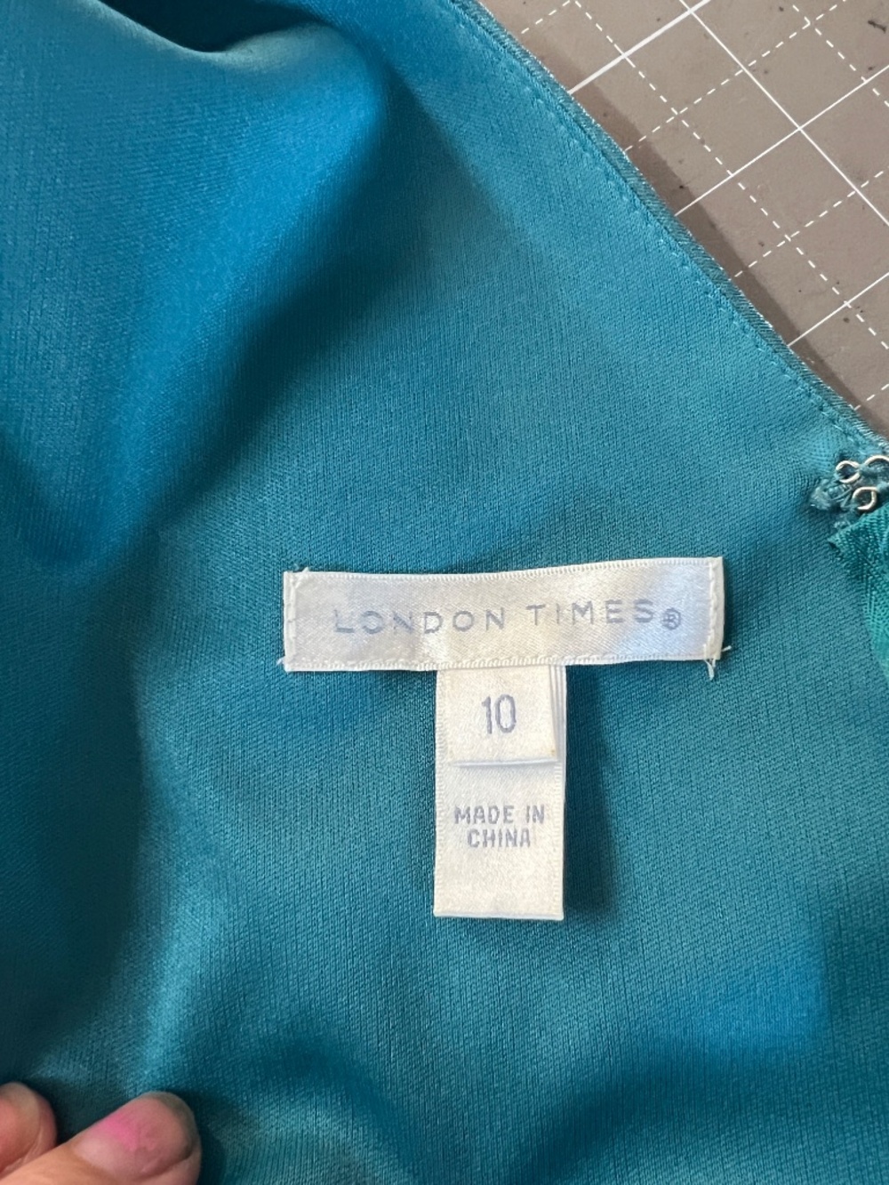 Turquoise Blue Pleated Formal Midi Dress - Picture 7 of 8